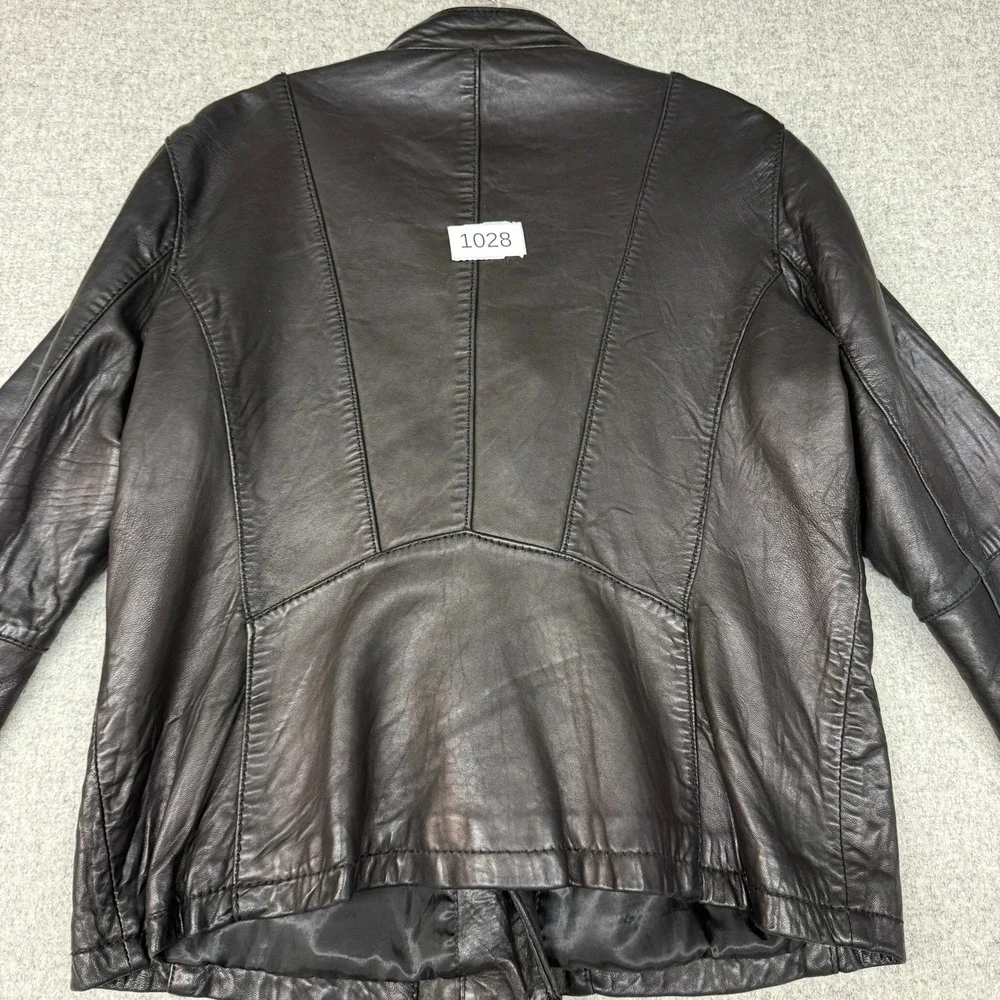 Michael Michael Kors Leather Moto Jacket XL Black Asymmetrical Zip Biker Coat